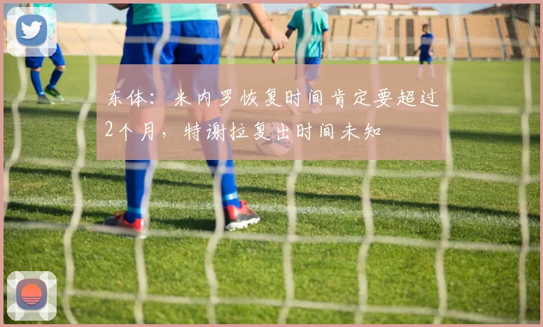东体：米内罗恢复时间肯定要超过2个月，特谢拉复出时间未知